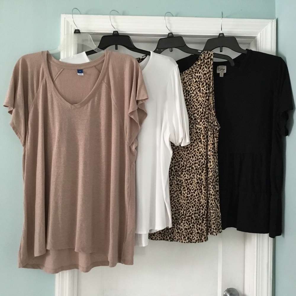 Lot Bundle 4 Tee T Tank Shirts, All Size 2X, All Exc Cond
